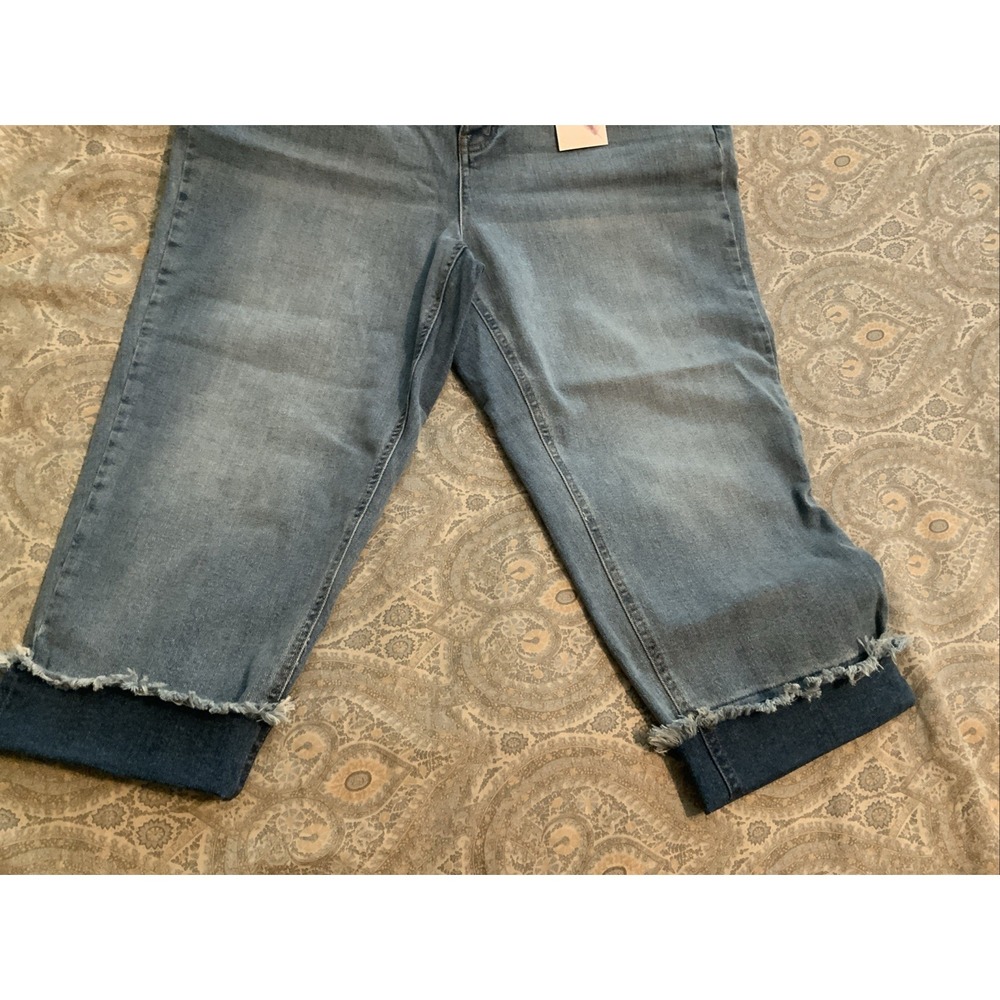 Jessica Simpson Womens High Rise Distressed Straight Leg Jeans Blue 14W 30169460 - Picture 3 of 6